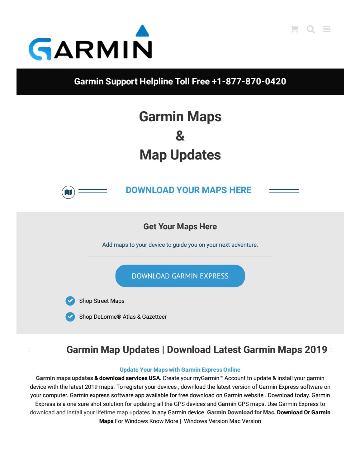 Garmin map updates free download 2018